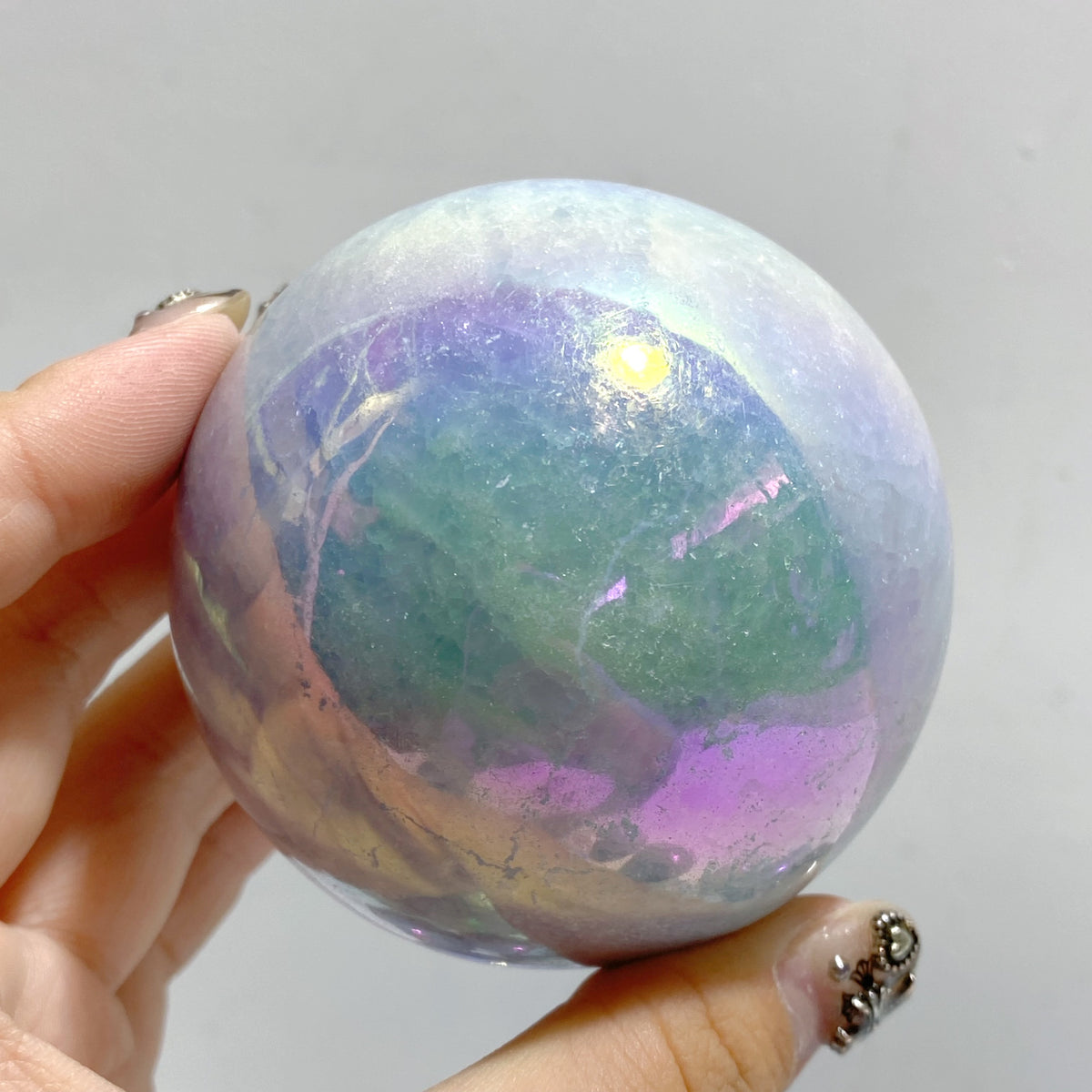 24 Pieces Aura Blue Calcite Spheres