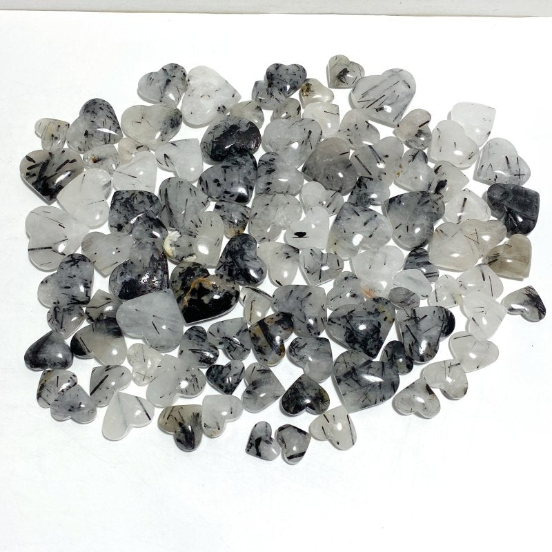 97 Pieces Black Tourmaline Heart - Wholesale Crystals