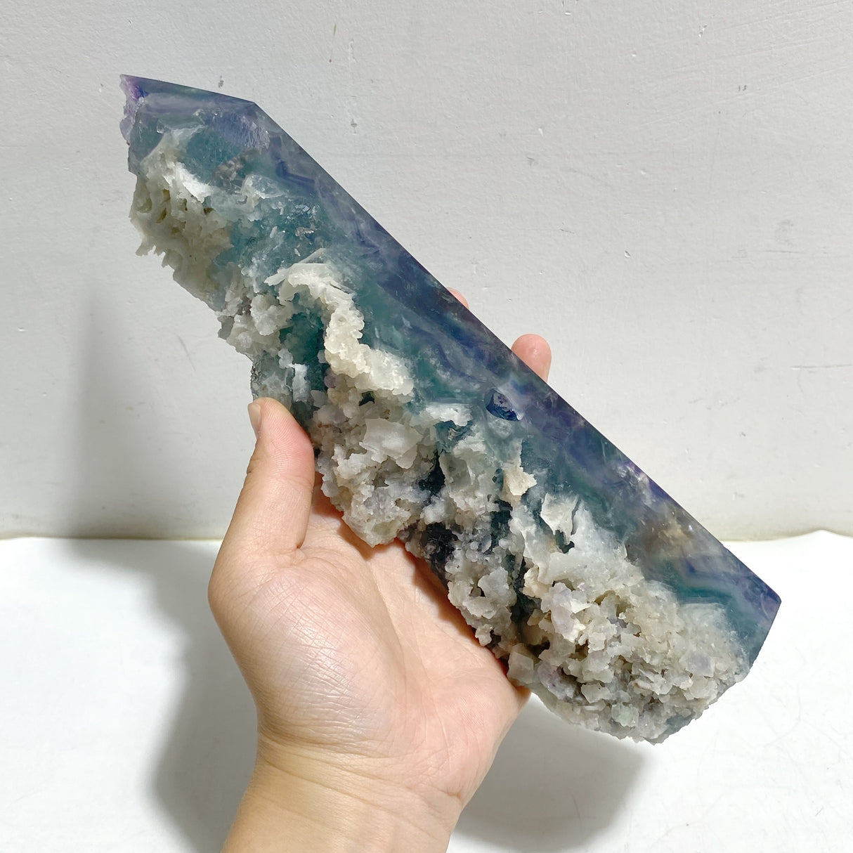 5 Pieces Rainbow Fluorite Raw Side Four-sided Tower Point