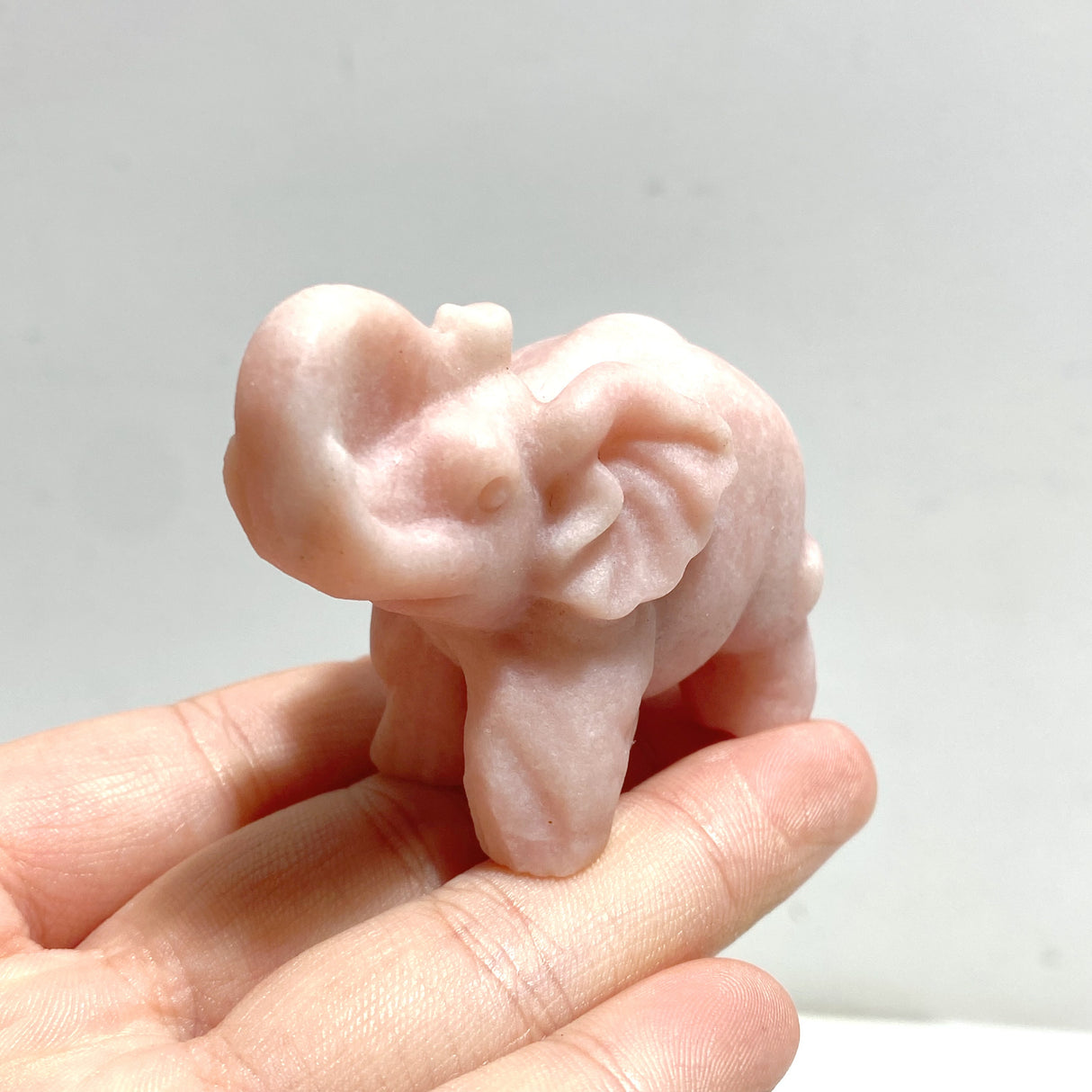 Pink Opal Elephant Carving Wholesale