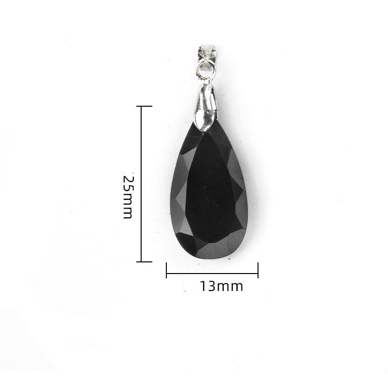 KS1691 - Cut Faceted Diamond Shape Crystal Pendant