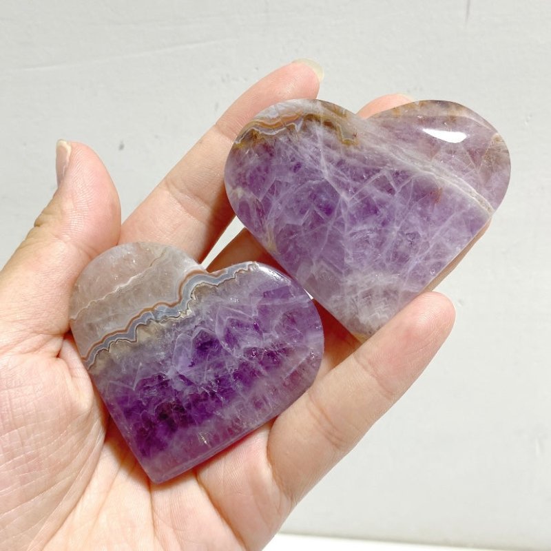 Amethyst Mixed Stripe Agate Heart Wholesale -Wholesale Crystals