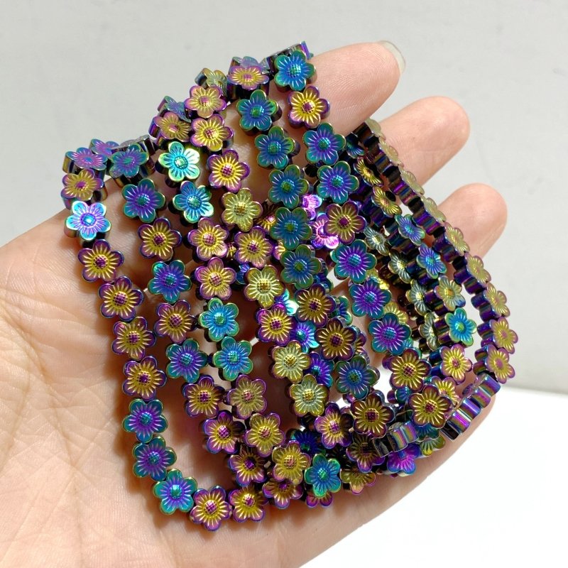 Aura Pyrite Flower Shape Bracelets Wholesale -Wholesale Crystals