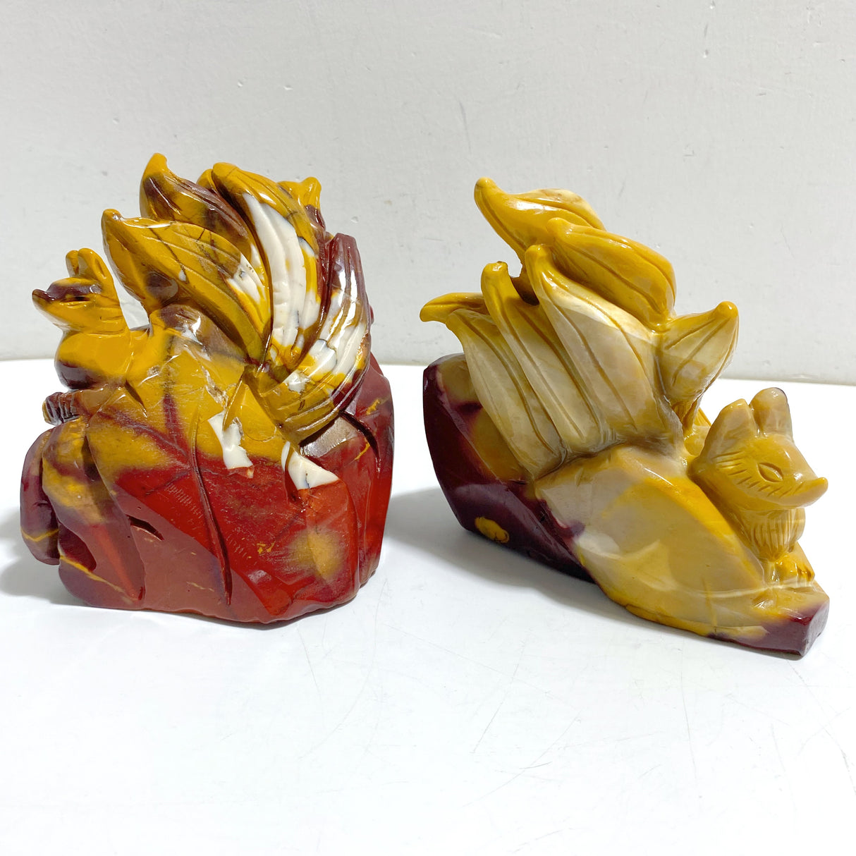 2 Pieces Mookaite Nine-tailed Fox Carving #4