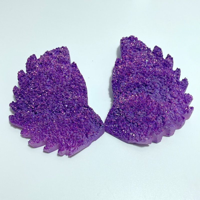 Beautiful Aura Quartz Cluster Angel Wing With Stand - Wholesale Crystals