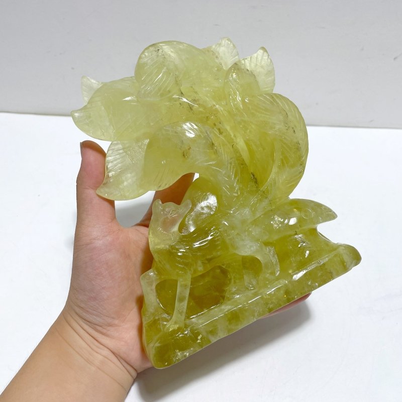 Beautiful Citrine Nine - tailed Fox Carving - Wholesale Crystals