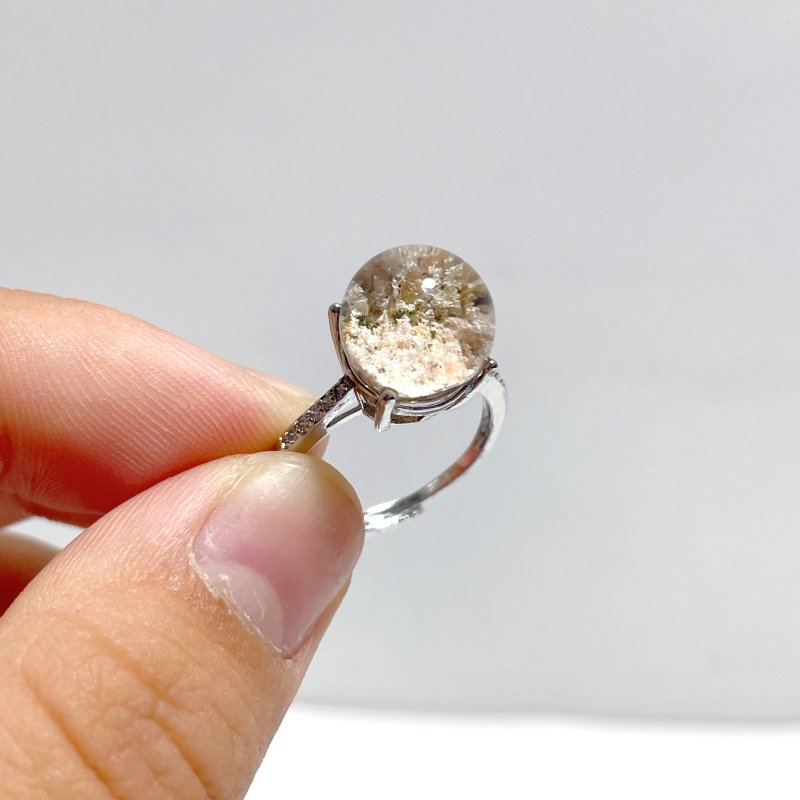 Beautiful Clear Garden Quartz Sphere Rings Wholesale - Wholesale Crystals