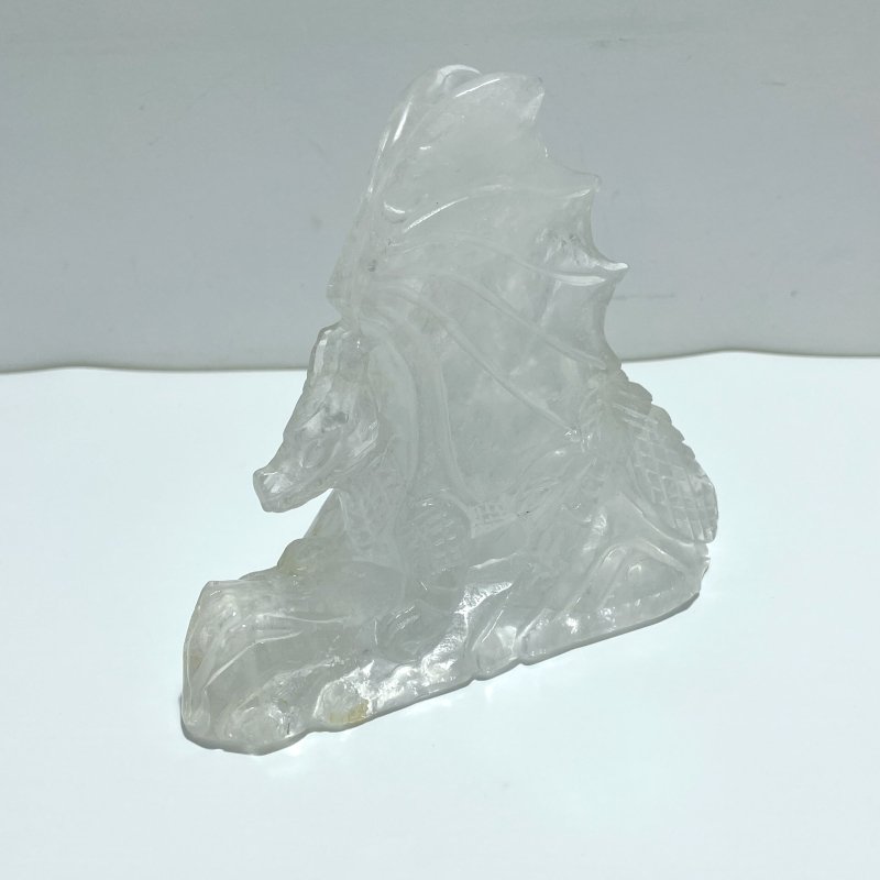 Beautiful Clear Quartz Flying Dragon Castle Carving 4 - Wholesale Crystals