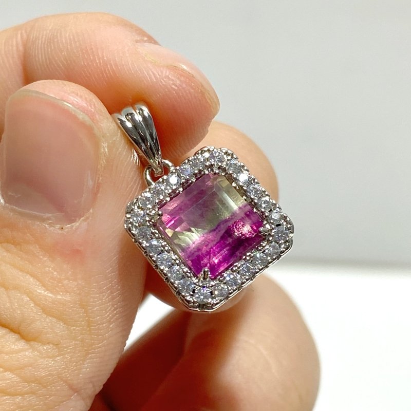 Beautiful Fluorite Cut Faceted Sugar Cube Pendant Wholesale - Wholesale Crystals