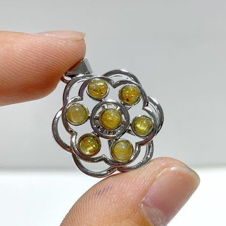 Beautiful Golden Rutile Quartz Rotatable Pendant Wholesale - Wholesale Crystals