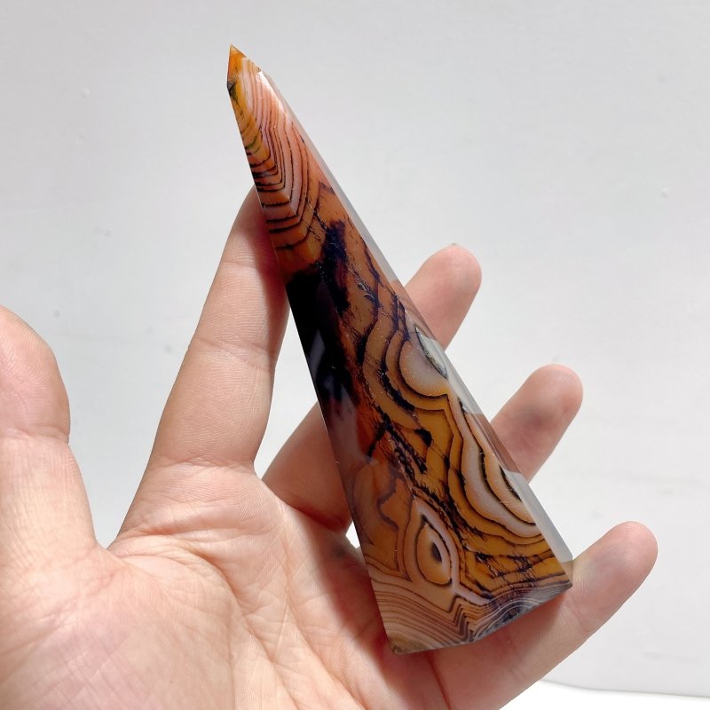 Beautiful Red&Black Stripe Agate Mixed Quartz Obelisk Point Wholesale - Wholesale Crystals