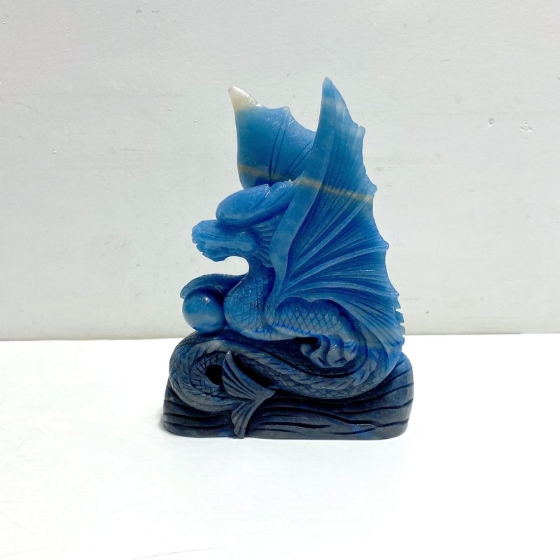 Blue Trolleite Flying Dragon Carving 15 - Wholesale Crystals
