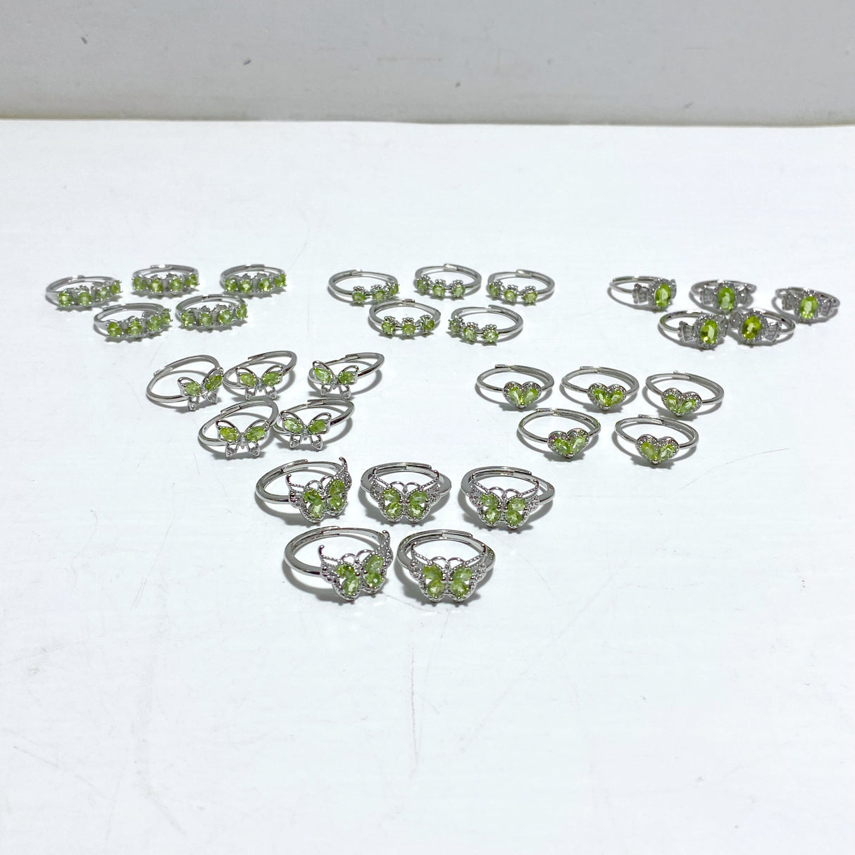 6 Types Peridot Cut Faceted Ring Wholesale