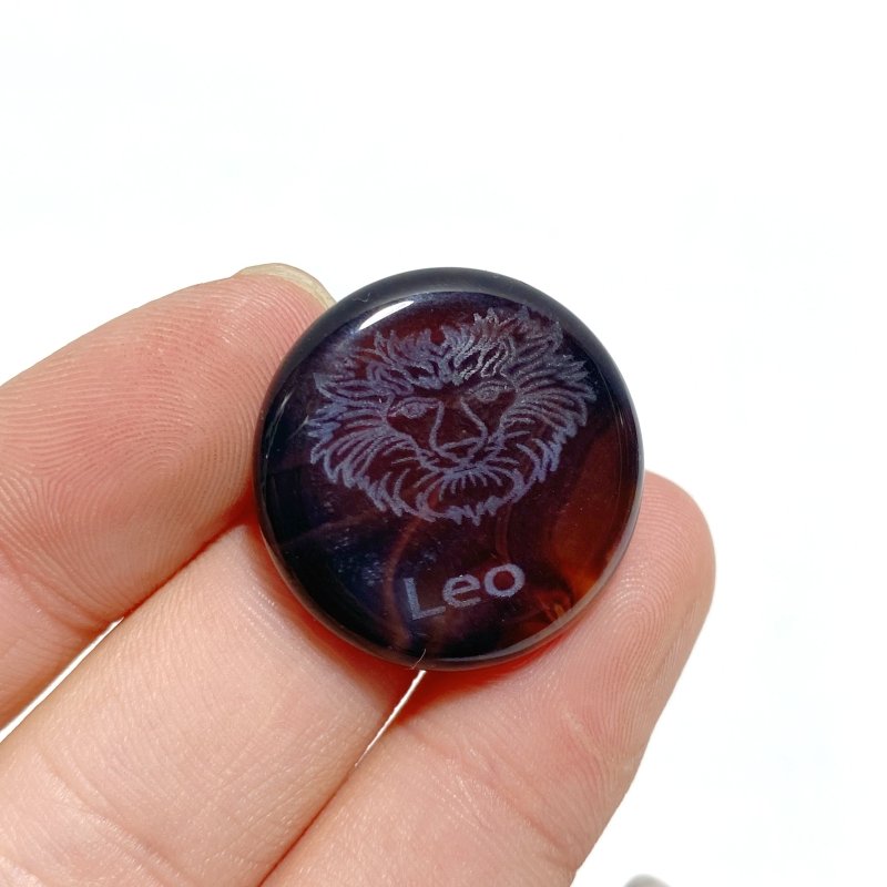 Carnelian 12 Zodiac Small Round Slices DIY Accessories - Wholesale Crystals