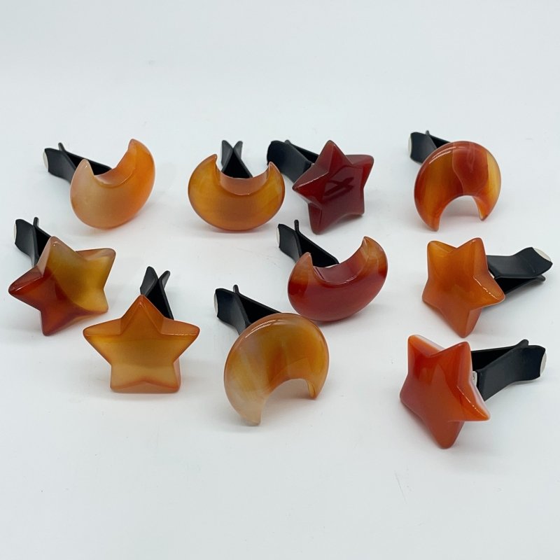 Carnelian Crystal Car Air Vent Clips Moon & Star Wholesale Car Accessories -Wholesale Crystals