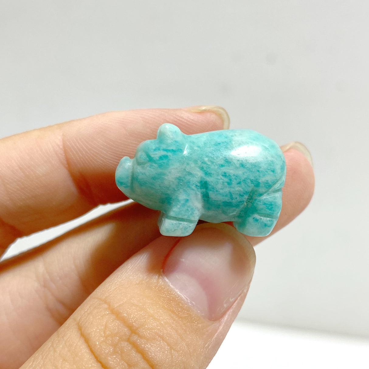Mini Amazonite Pig Carving Wholesale