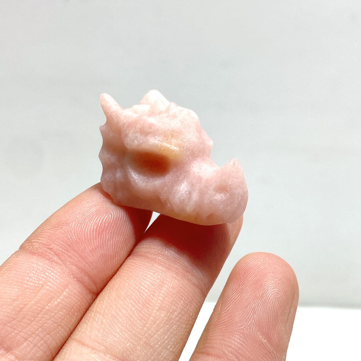 Mini Pink Opal Howlite Dragon Head Carving Wholesale