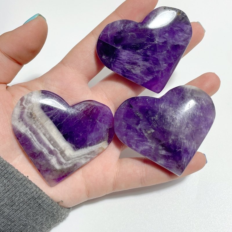Chevron Amethyst Heart Shape Wholesale - Wholesale Crystals