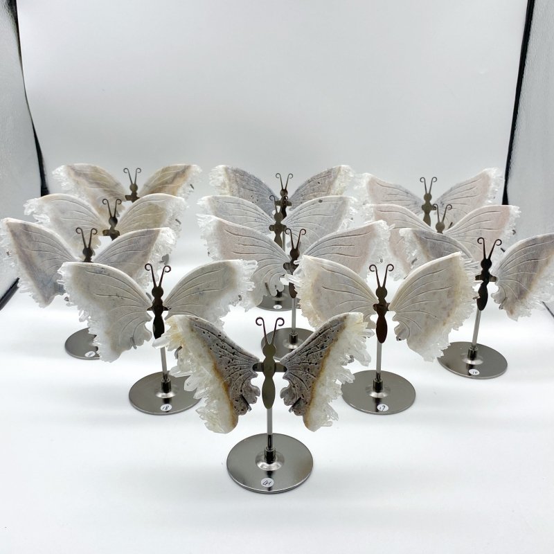 Clear Quartz Cluster Butterfly Wing With Stand Wholesale -Wholesale Crystals