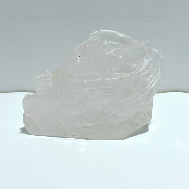 Clear Quartz Flying Dragon Castle Carving 2 - Wholesale Crystals
