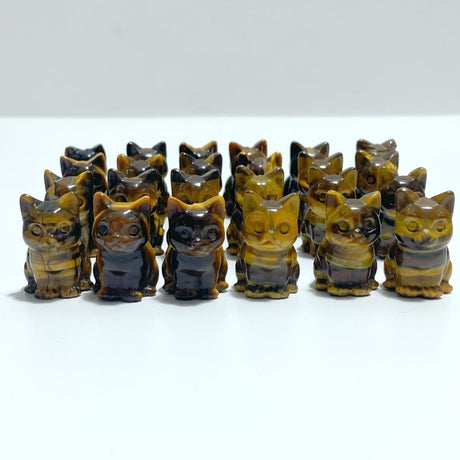 Cute Tiger Eye Cat Crystal Carving Wholesale - Wholesale Crystals