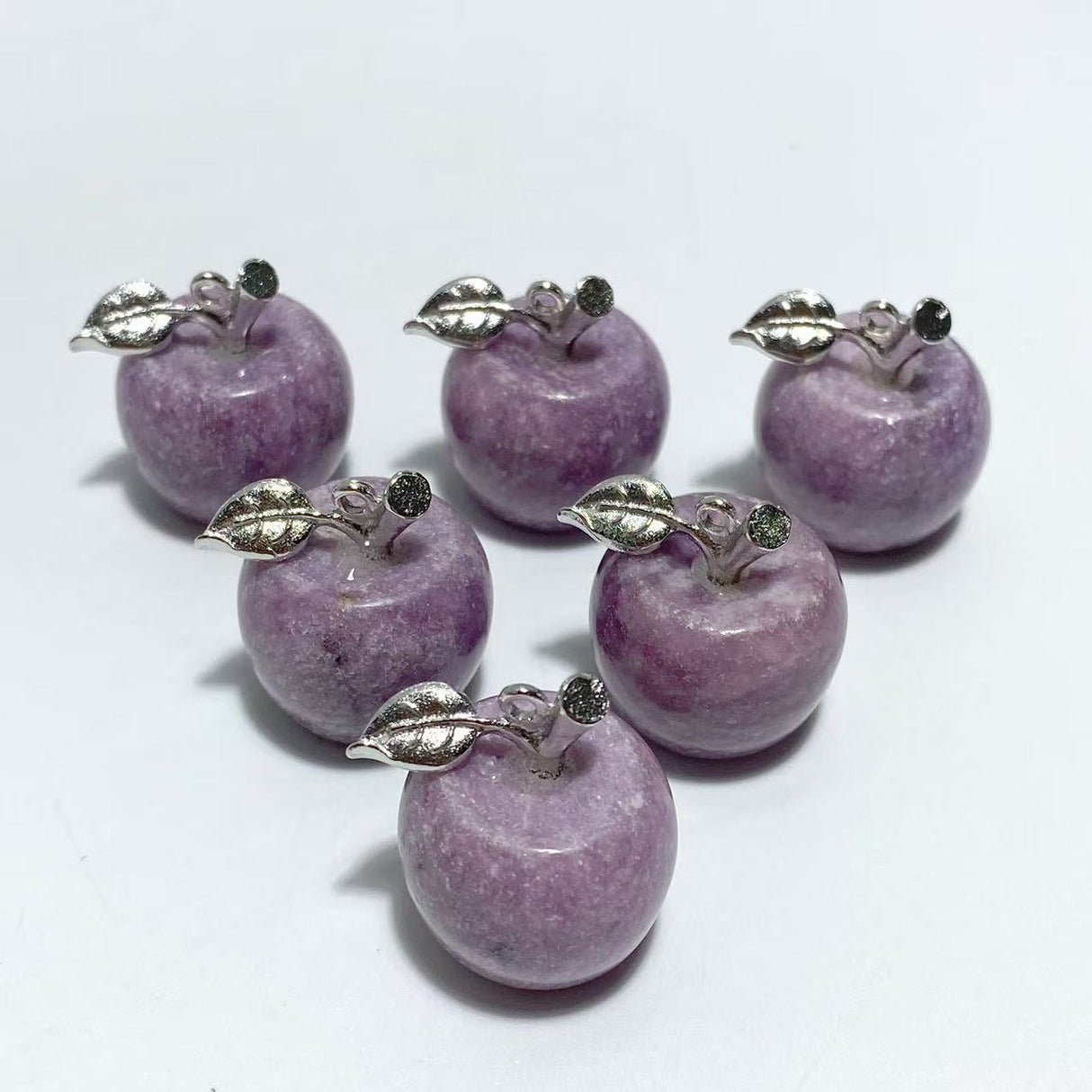 14 Types Small Apple Carving Wholesale Clear Quartz Green Aventurine Lepidolite