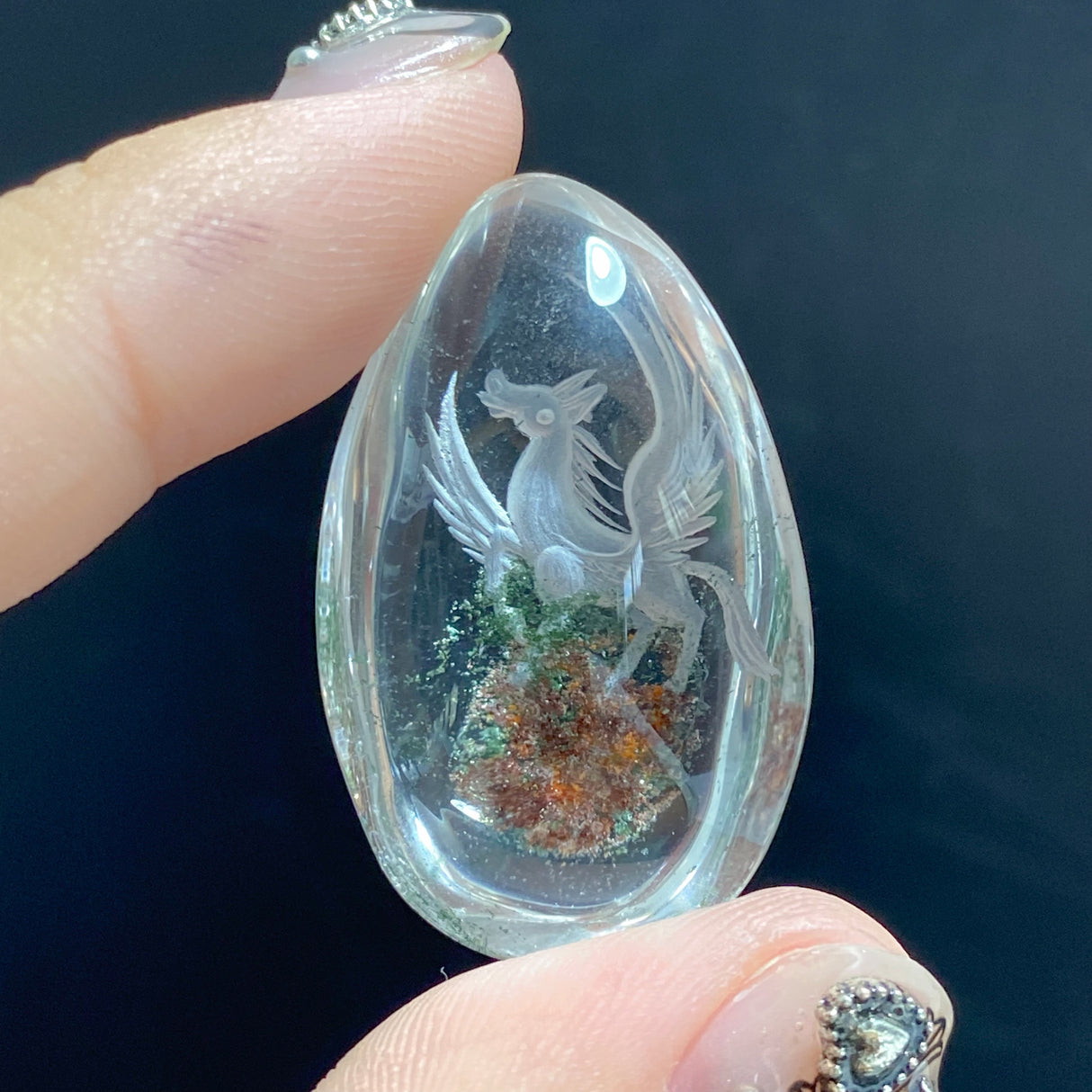 4 Pieces Pegasus Garden Quartz Inner Scene Carving