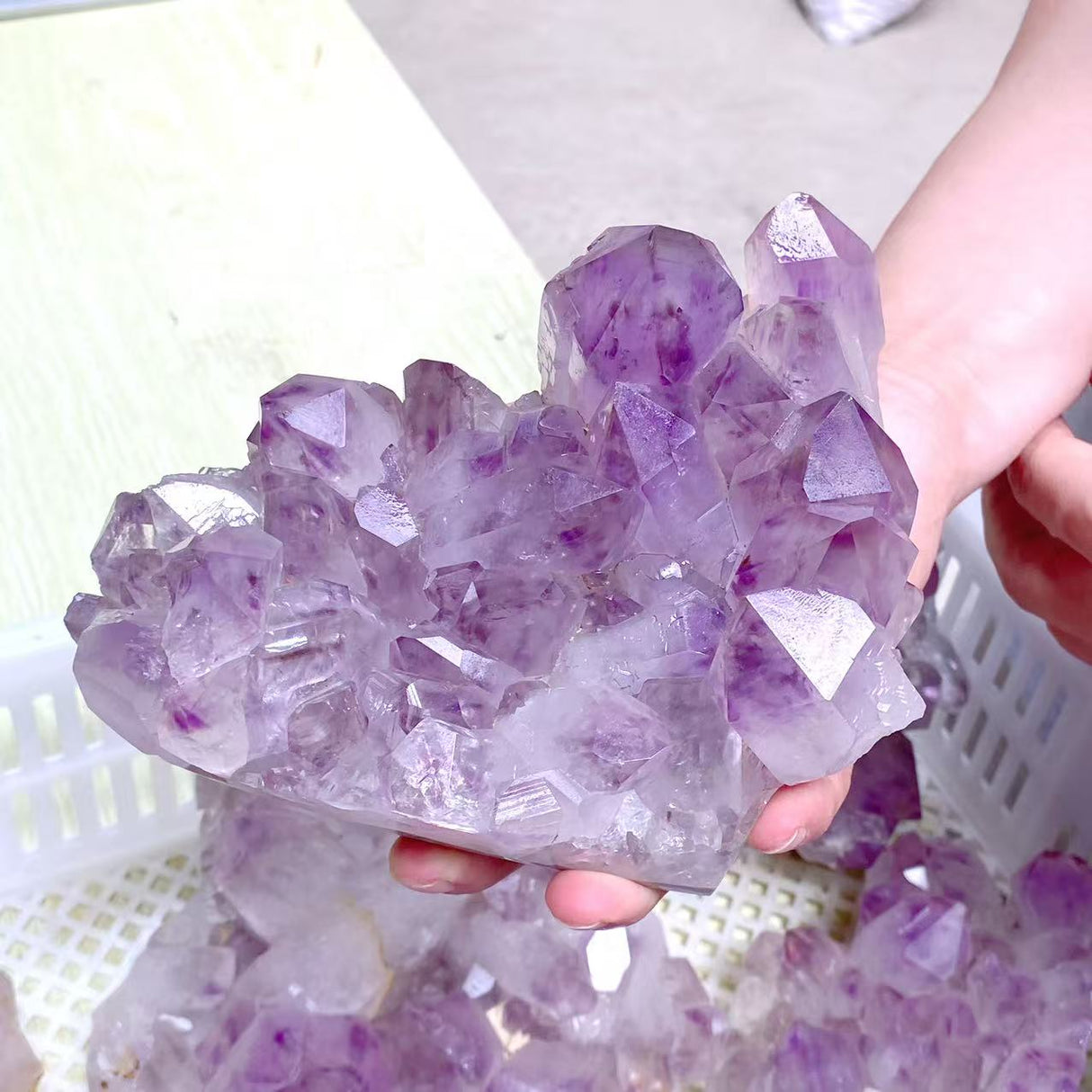 10 Pieces Raw Amethyst Cluster Polished Bottom (Sea Freight Only)