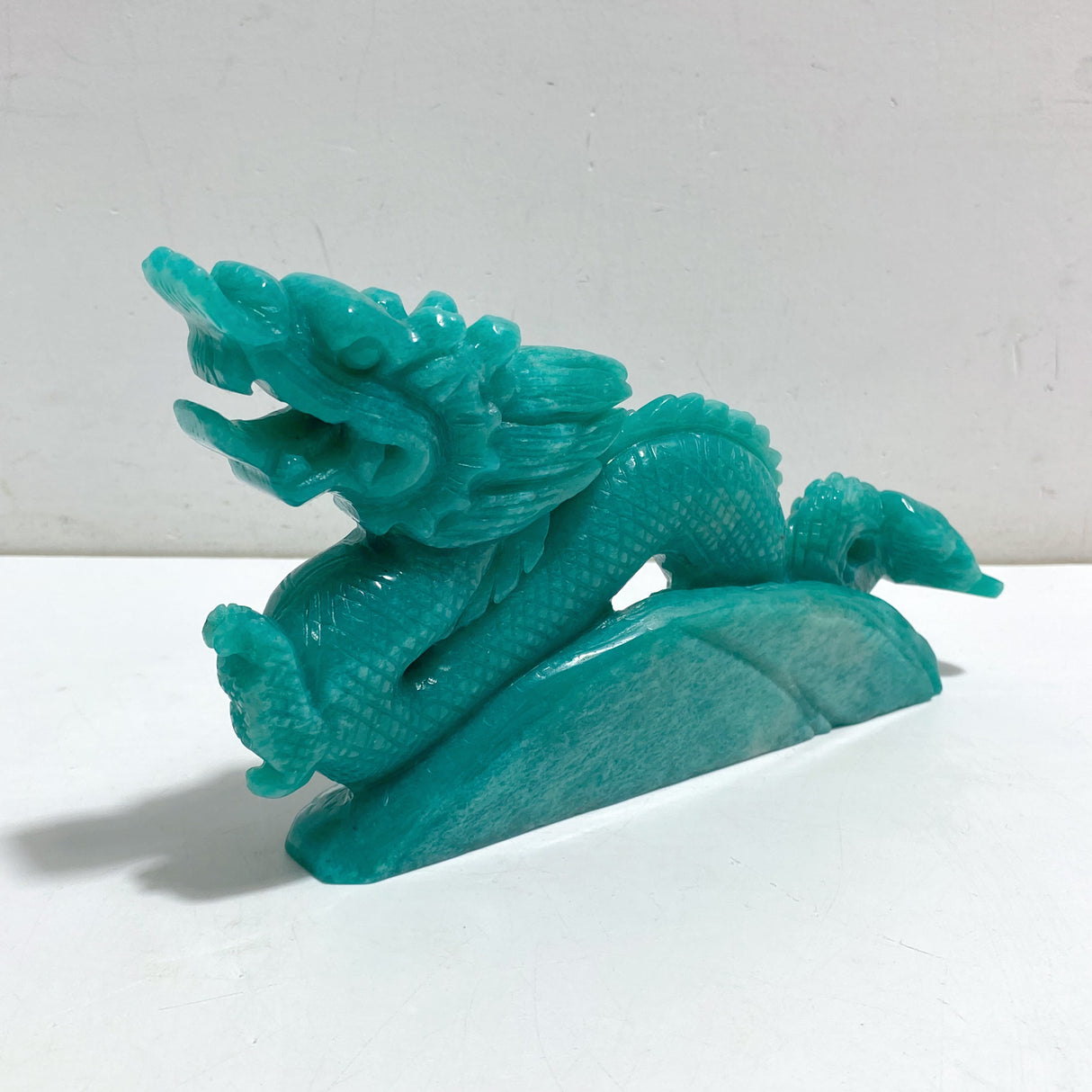 High Quality Amazonite Chinese Dragon Carving