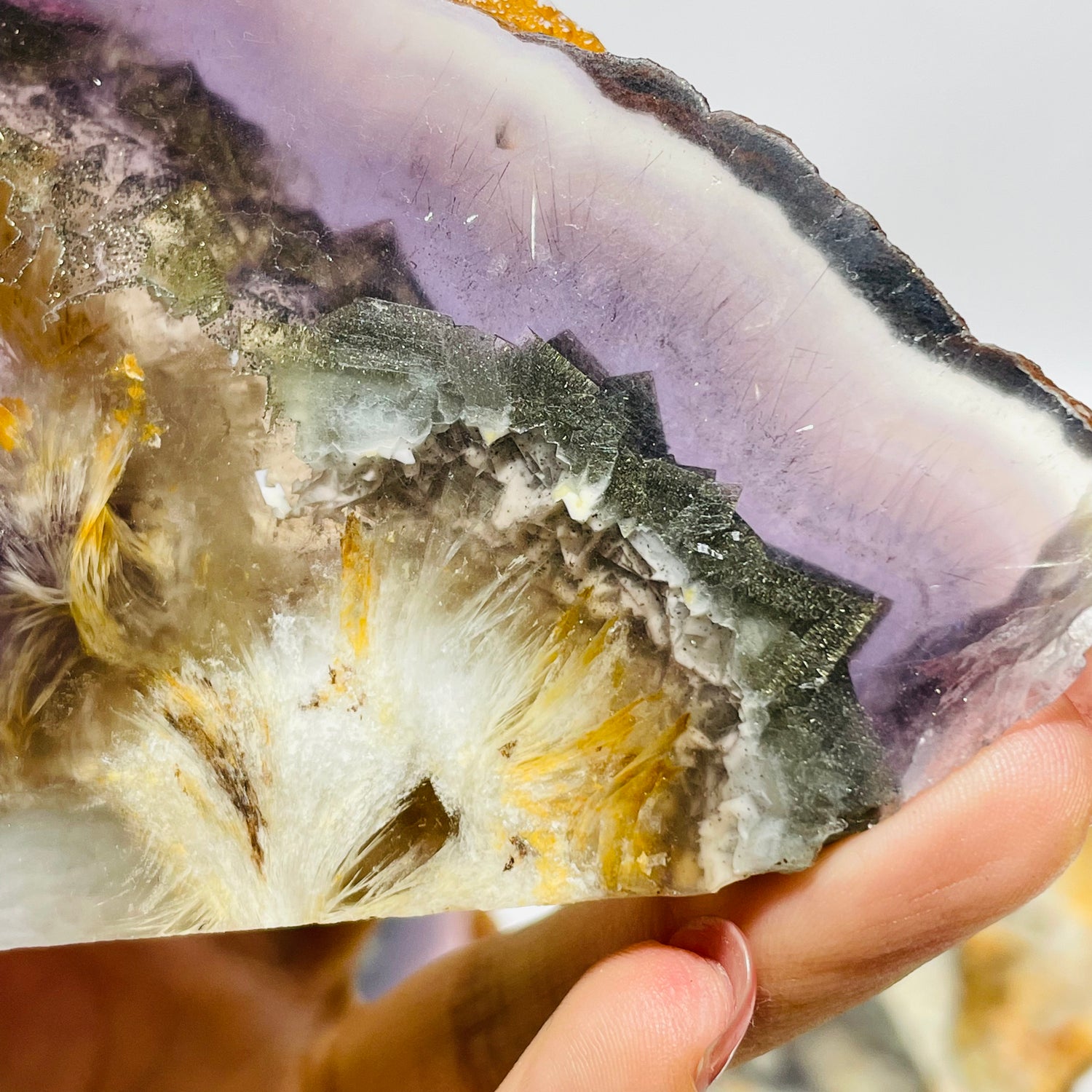 Rainbow Fluorite Mixed Cube Pyrite Spark Acicular Pyrite Slab -Wholesale Crystals