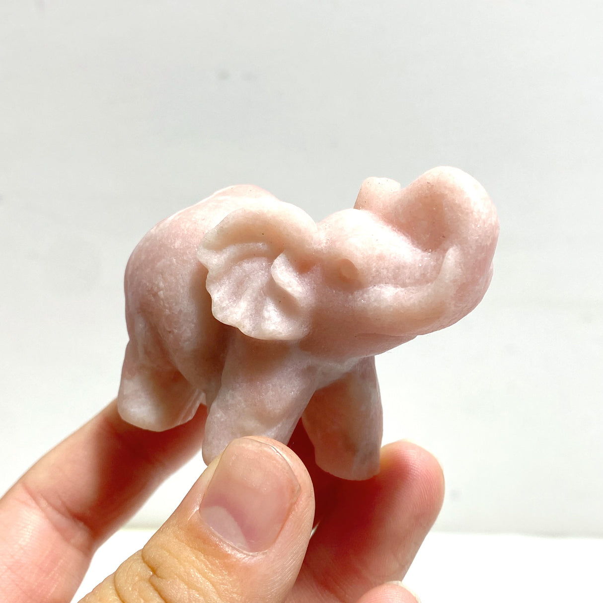 Pink Opal Elephant Carving Wholesale