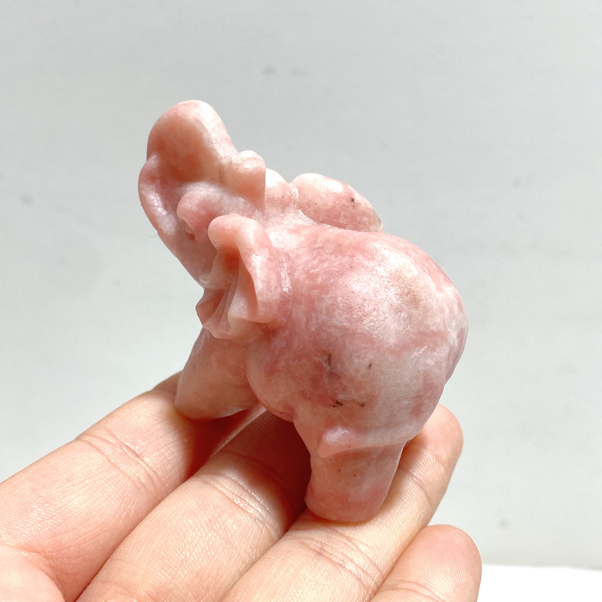 Pink Opal Elephant Carving Wholesale