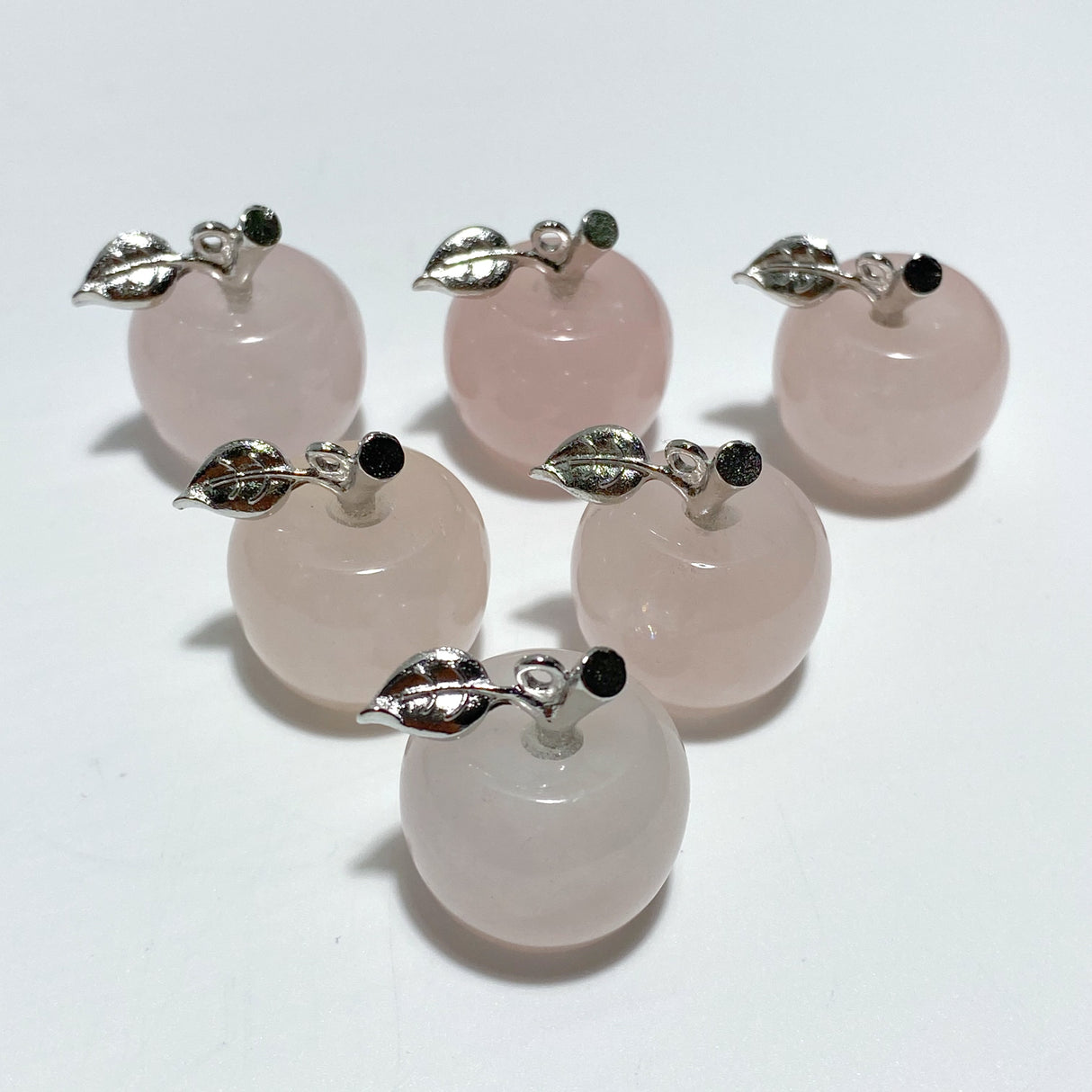 14 Types Small Apple Carving Wholesale Clear Quartz Green Aventurine Lepidolite