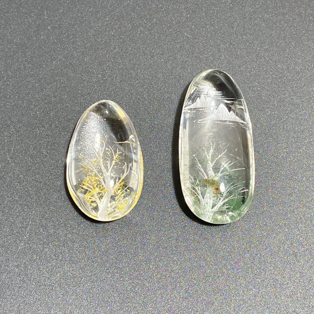 2 Pieces Scenery Garden Quartz Inner Scene Carving