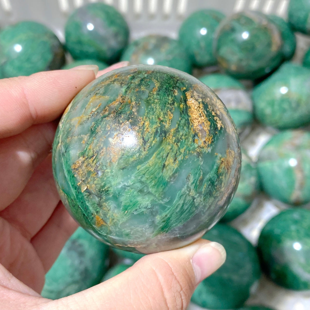 60 Pieces Africa Jade Spheres (Sea Freight Only)