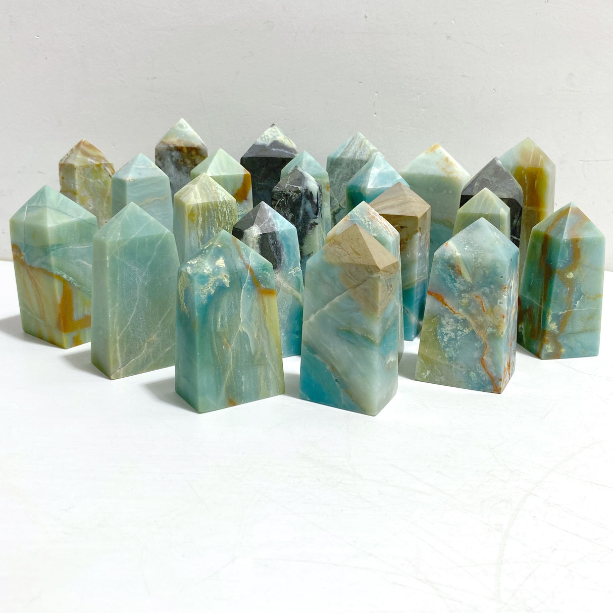 23 Pieces Caribbean Calcite Four-Sided Points