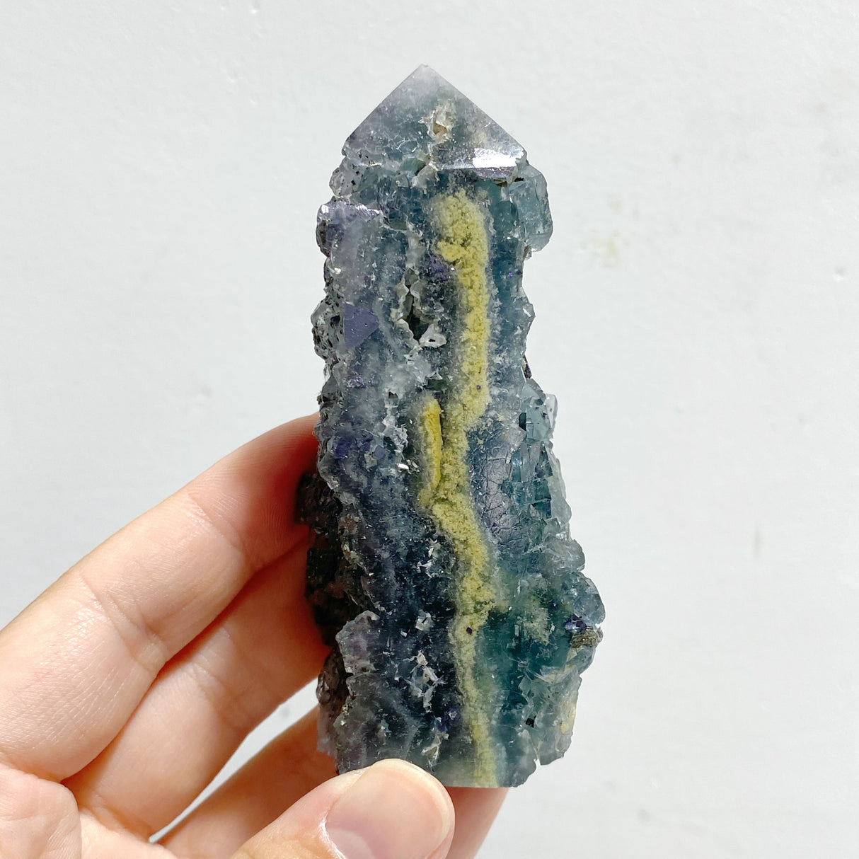 20 Pieces Blue Fluorite Mixed Pyrite Raw Side Tower Point