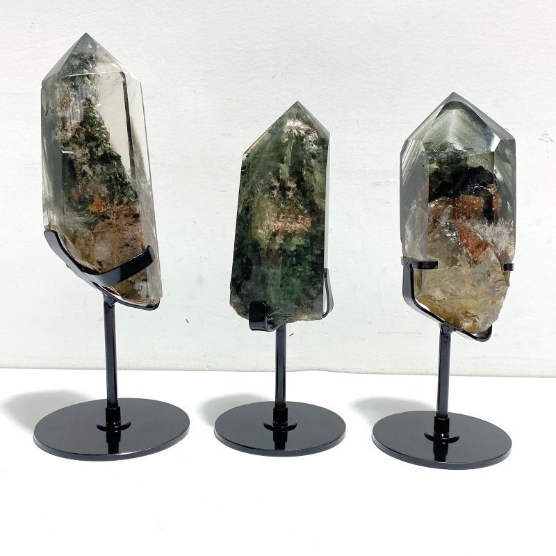 Garden Quartz Raw Bottom Point With Stand 1 - Wholesale Crystals