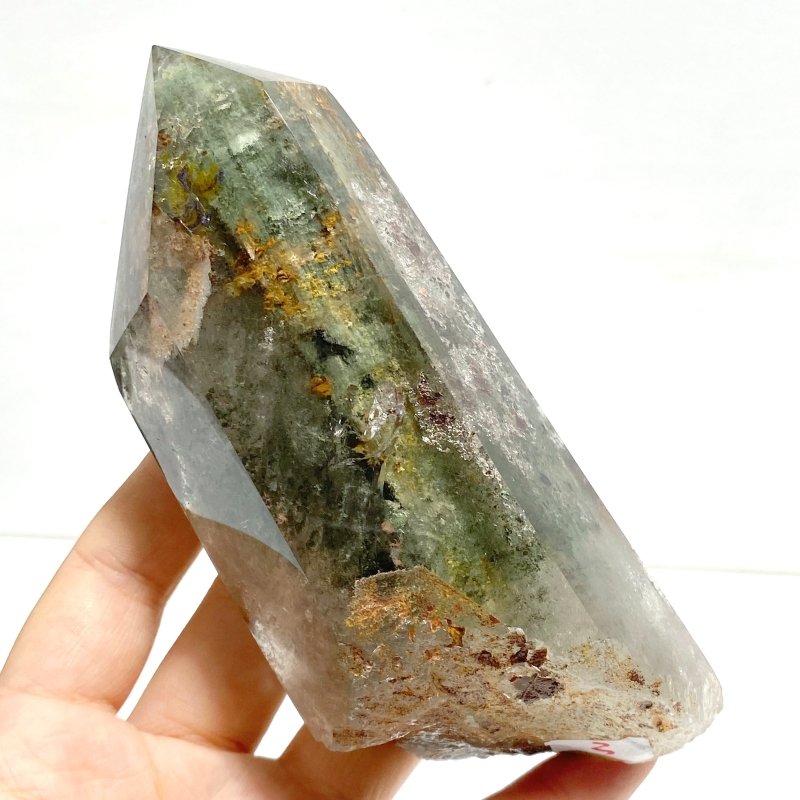 Garden Quartz Raw Bottom Point With Stand 4 - Wholesale Crystals