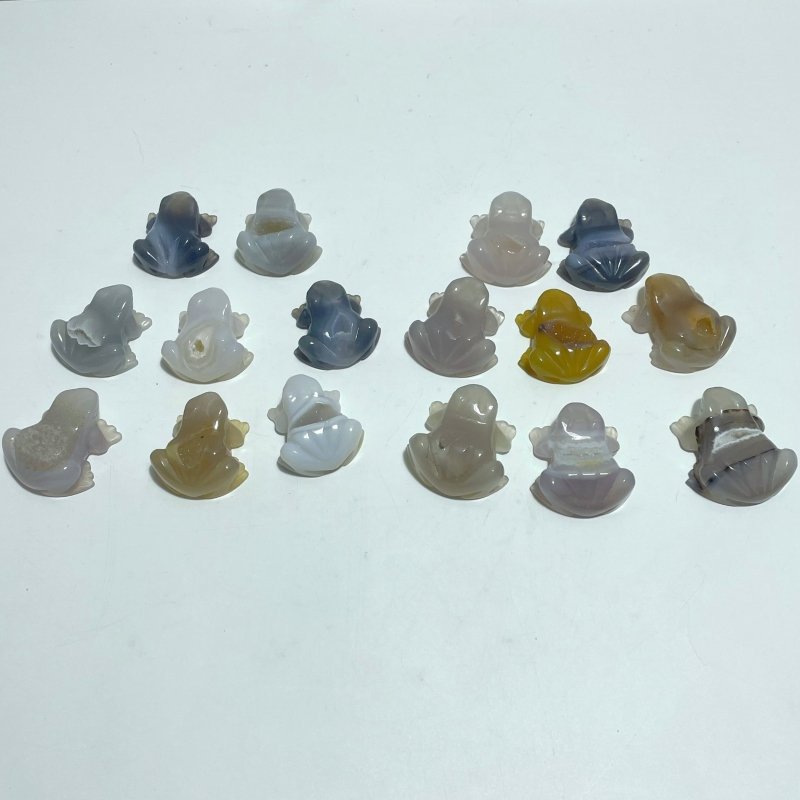 Geode Druzy Agate Frog Carving Wholesale - Wholesale Crystals