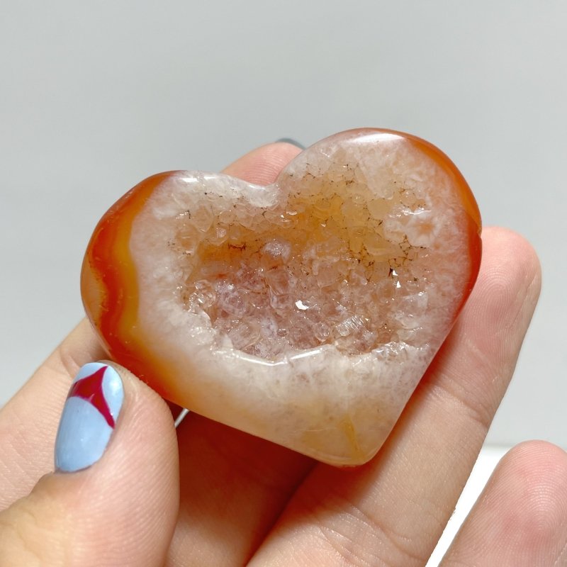Geode Druzy Carnelian Heart Wholesale - Wholesale Crystals
