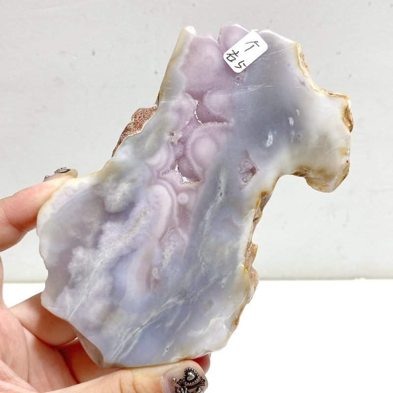 Geode Druzy Pink Amethyst Slab Butterfly Wing Carving With Stand #2 -Wholesale Crystals