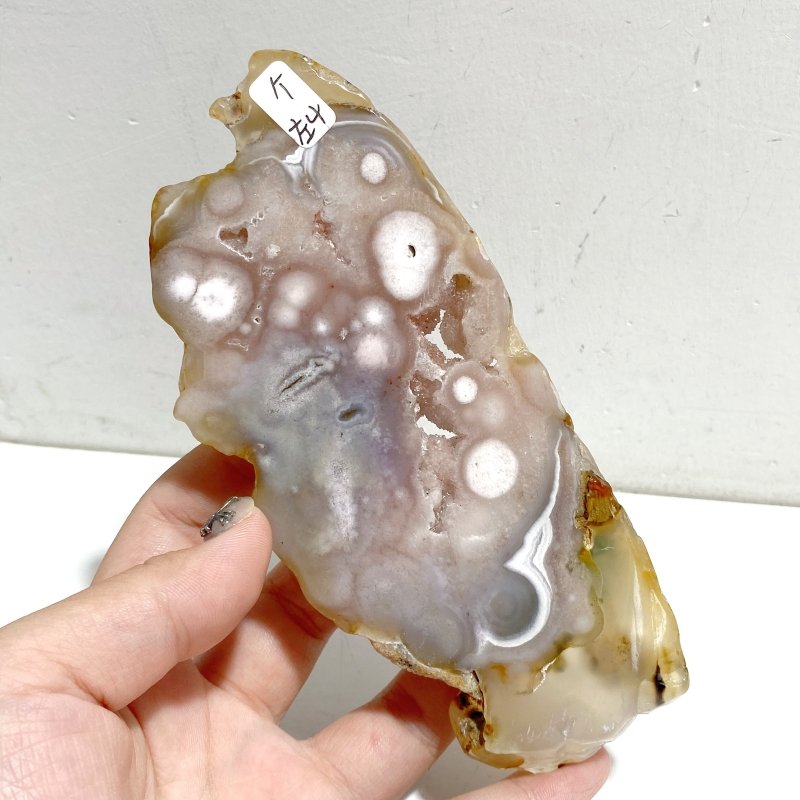 Geode Druzy Pink Amethyst Slab Butterfly Wing Carving With Stand #3 -Wholesale Crystals