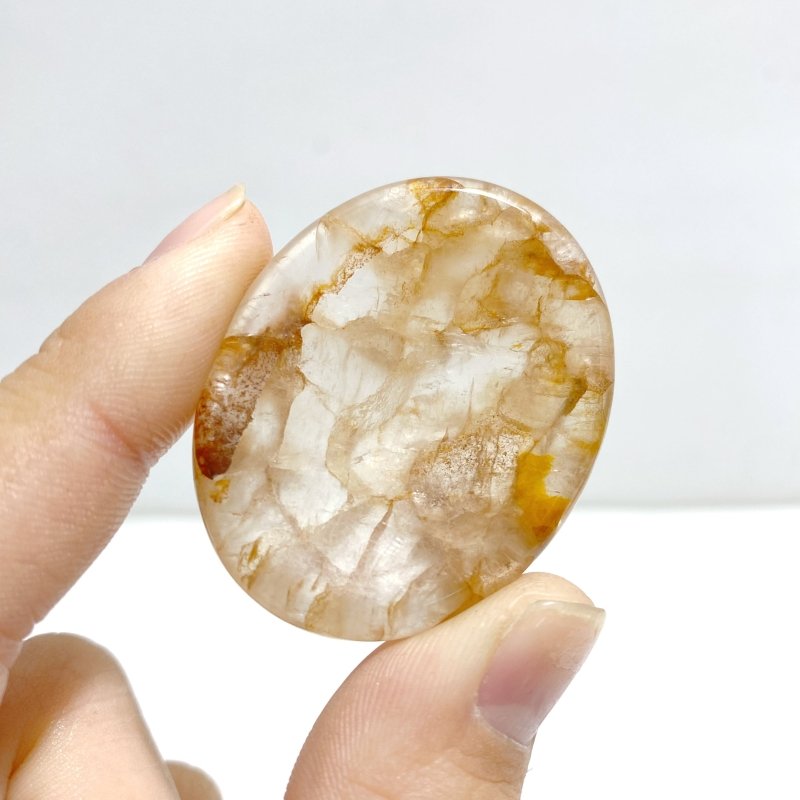 Golden Hematoid Quartz Fire Quartz Worry Stone Wholesale - Wholesale Crystals