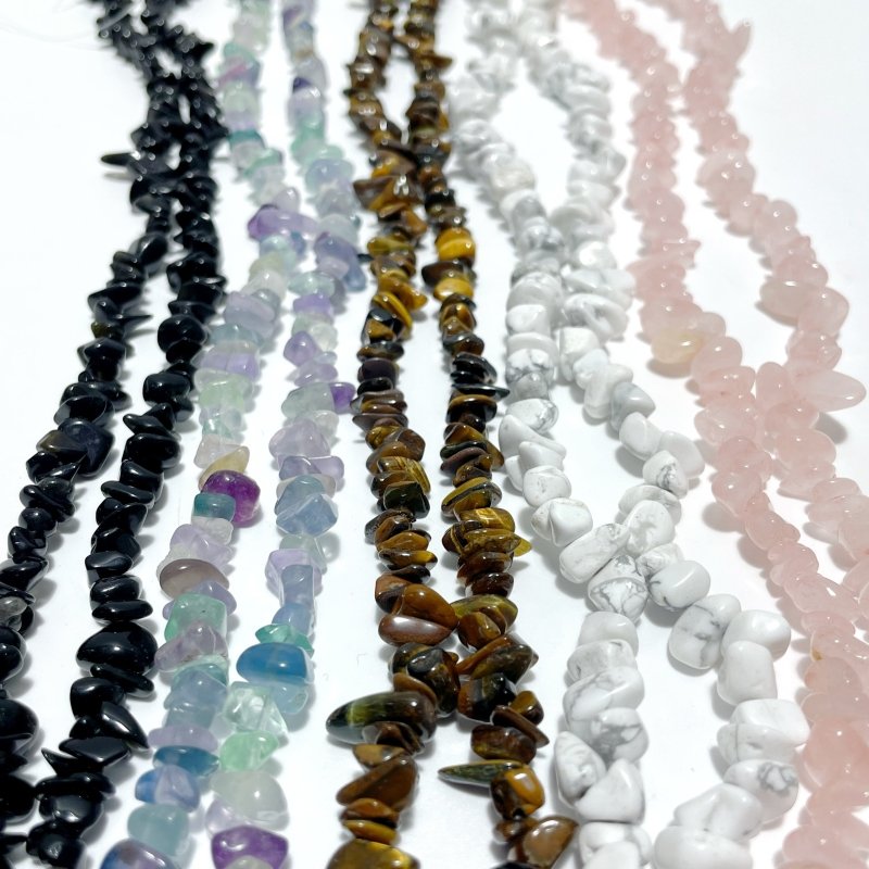 Irregular Crystal Chips Stone DIY Rose Quartz Obsidian Loose Beads #2 - Wholesale Crystals