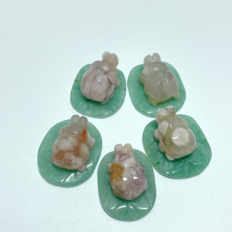 Ladybug On Leaf Mini Carving Wholesale Green Aventurine Chevron Amethyst Tiger Eye - Wholesale Crystals