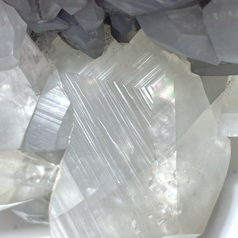 Large Clear Quartz Cluster Mixed Pyrite and White Rainbow Calcite Specimen For Collection - Wholesale Crystals