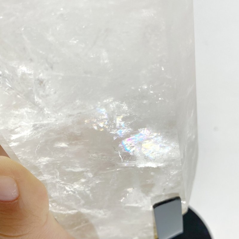 Large Clear Quartz Point Raw Bottom With Stand -Wholesale Crystals