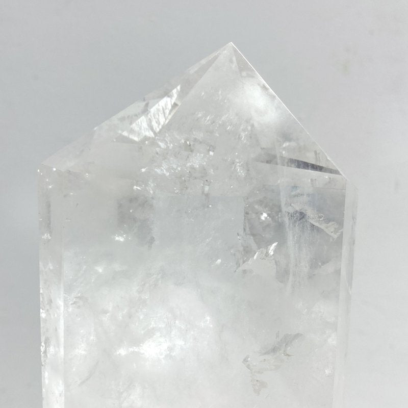 Large Clear Quartz Raw Bottom Point With Stand -Wholesale Crystals