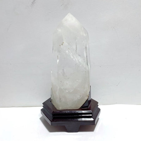 Large Clear Quartz Tower Point With Stand With Rainbow - Wholesale Crystals